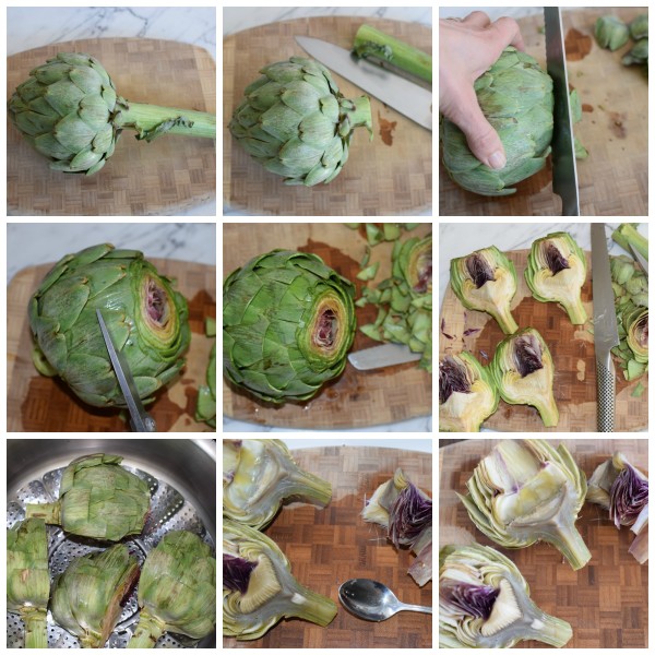 prepping artichokes | pamela salzman