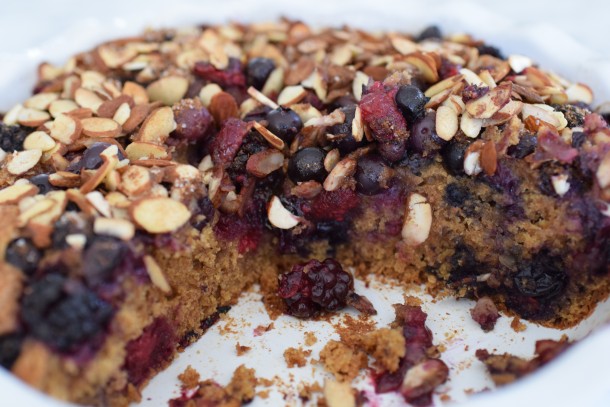 whole grain mixed berry buckle | pamela salzman