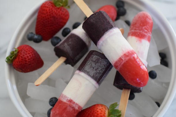 all-natural red, white and blue popsicles | pamela salzman