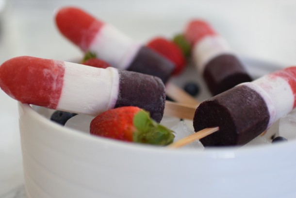 all-natural red, white and blue popsicles | pamela salzman