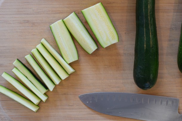 cut zucchini into fries