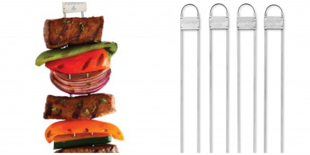 double prong stainless skewers