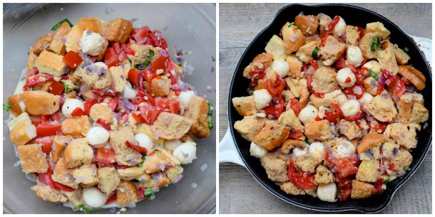 tomato, roasted pepper and basil strata | pamela salzman