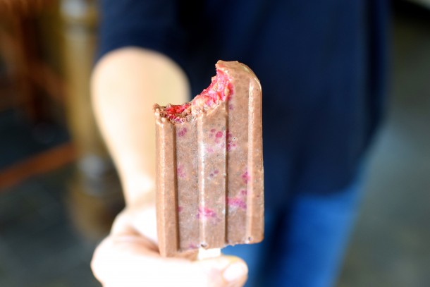 chocolate chia raspberry popsicles | pamela salzman