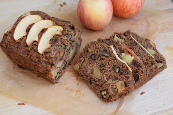 whole grain apple quick bread with almond pulp | pamela salzman