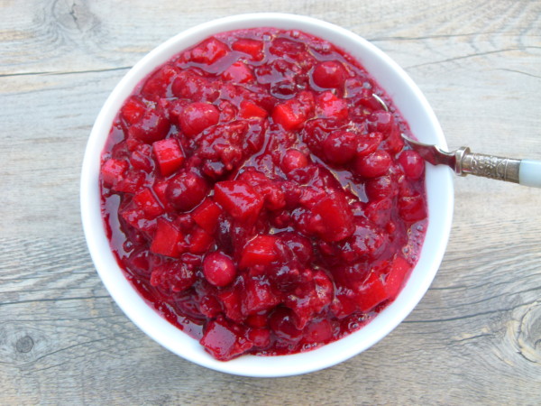 cranberry sauce with apples and raspberries | pamela salzman