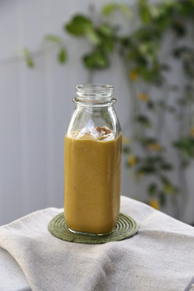 vegan pumpkin pie smoothie with a secret ingredient | pamela salzman