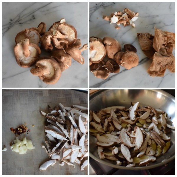 cleaning shiitake mushrooms