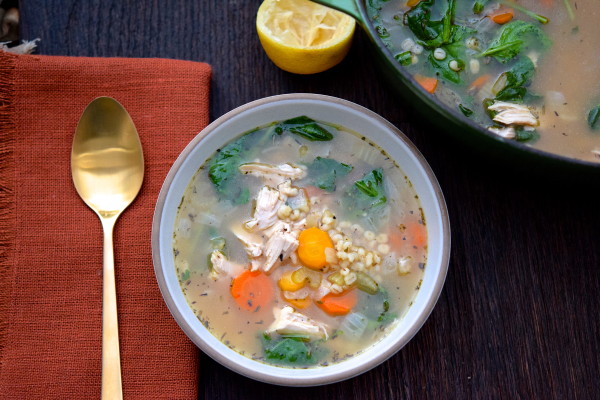 lemon turkey and barley soup | pamela salzman