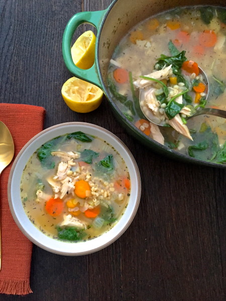 lemon turkey and barley soup | pamela salzman