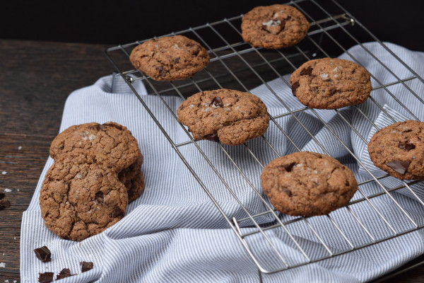 salted flourless chocolate chunk cookies | pamela salzman