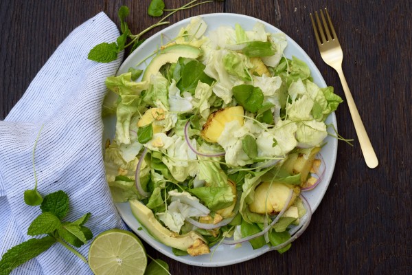 grilled pineapple salad with "mojito dressing" | pamela salzman