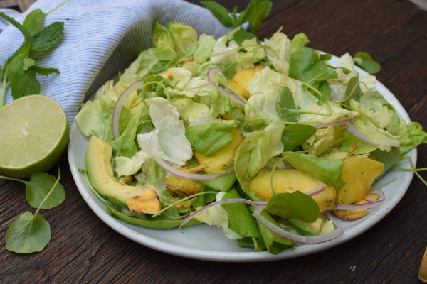 grilled pineapple salad with "mojito dressing" | pamela salzman