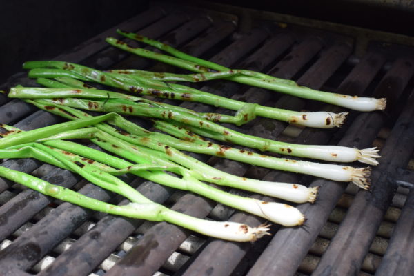 grilled green onions
