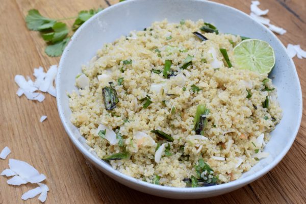 quinoa with toasted coconut and lime | pamela salzman