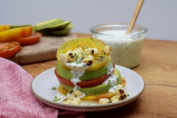 Avocado Tomato Stacks with Ranch Dressing|Pamela Salzman