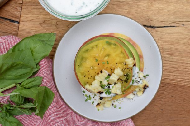 Avocado Tomato Stacks with Ranch Dressing|Pamela Salzman