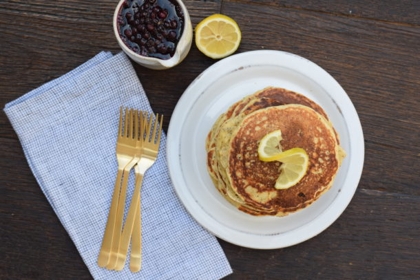 Fluffy Whole Grain Lemon Poppy Seed Ricotta Pancakes|Pamela Salzman