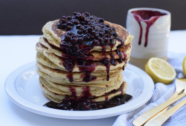 Fluffy Whole Grain Lemon Poppy Seed Ricotta Pancakes|Pamela Salzman