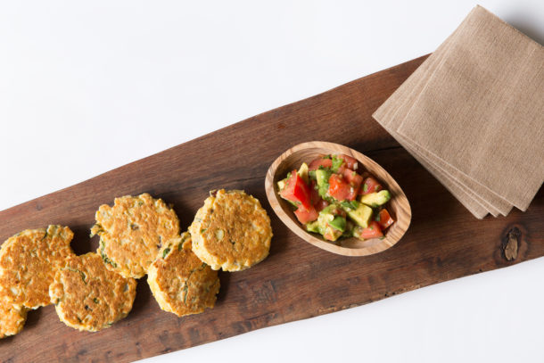 Fresh Corn Cakes with Avocado Salsa|Pamela Salzman