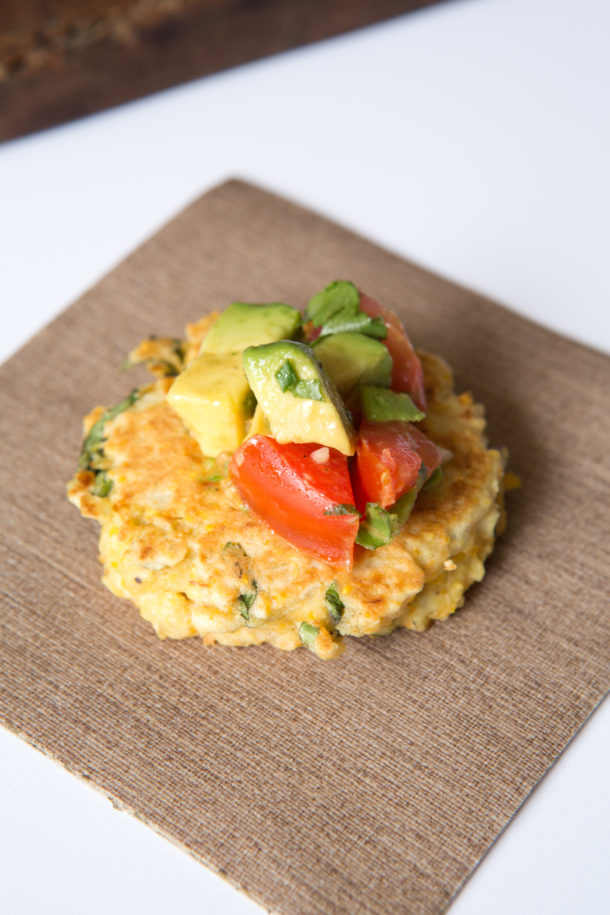 Fresh Corn Cakes with Avocado Salsa|Pamela Salzman