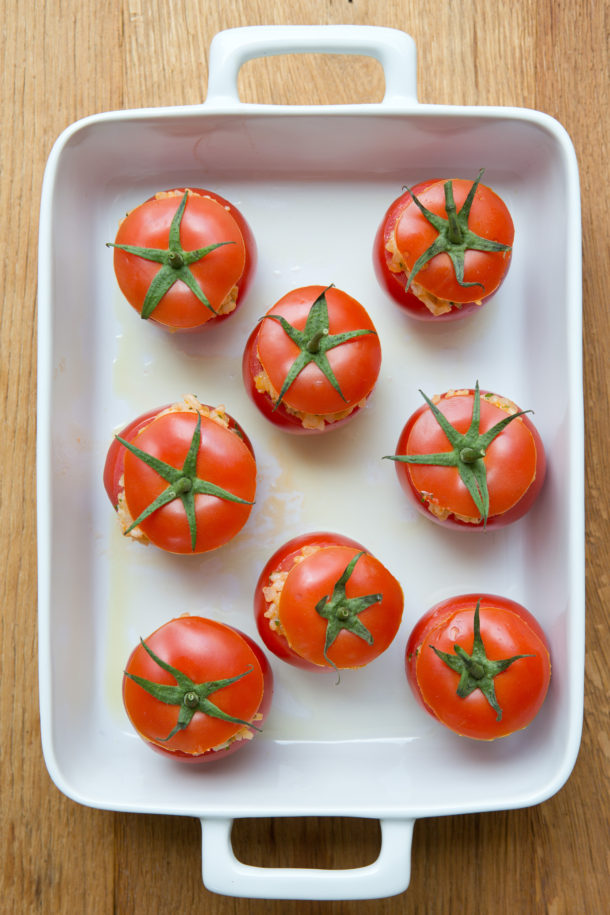 Risotto Stuffed Tomatoes|Pamela Salzman