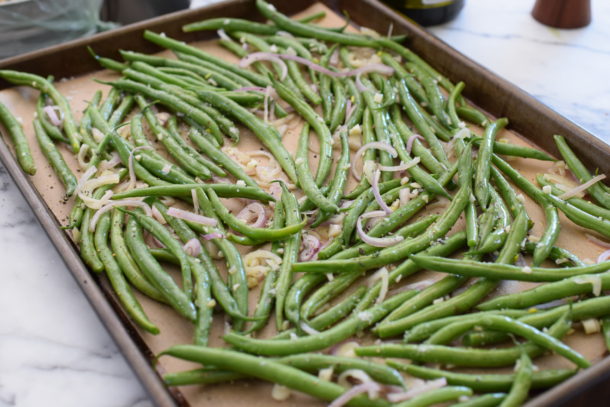 Roasted Green Beans and Shallots with Lemon and Thyme | Pamela Salzman