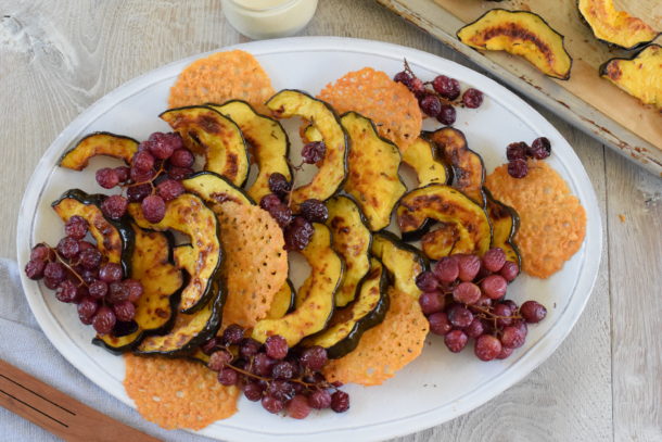 Roasted Acorn Squash with Roasted Grapes and Pine Nut Dressing | Pamela Salzman