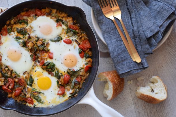 Baked Eggs and Greens (Green Shakshuka) | Pamela Salzman