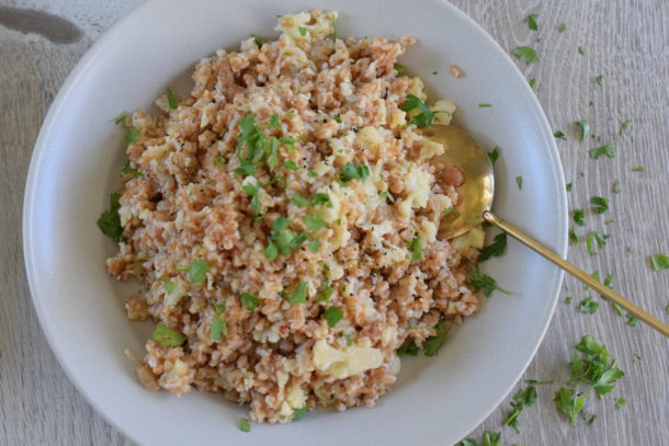 One-Pot Farro with Cauliflower and Golden Raisins | Pamela Salzman