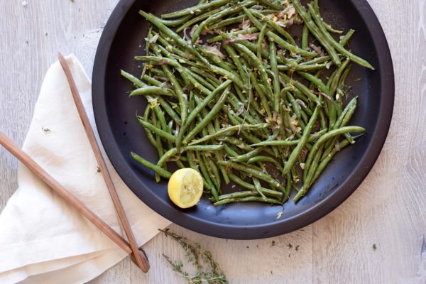 roasted green beans with lemon and thyme | pamela salzman