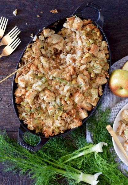 fennel and apple stuffing with chicken sausage | pamela salzman
