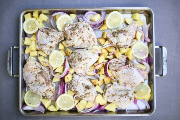 Greek Sheet Pan Chicken with Lemon and Potatoes | Pamela Salzman