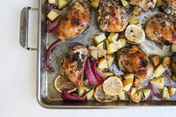 Greek Sheet Pan Chicken with Lemon and Potatoes | Pamela Salzman