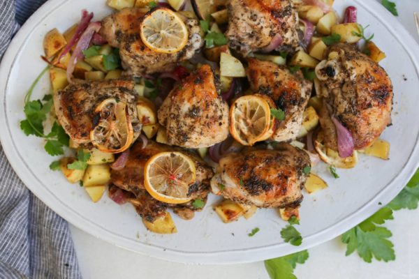 Greek Sheet Pan Chicken with Lemon and Potatoes | Pamela Salzman