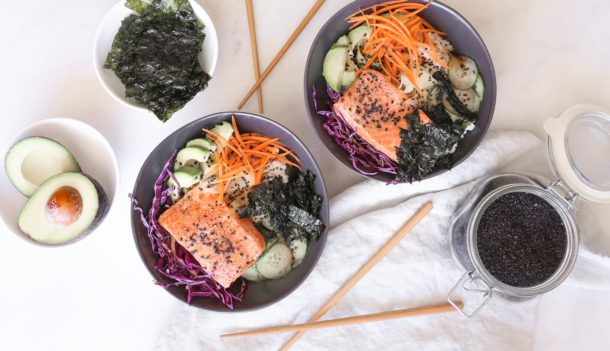 Deconstructed Salmon Sushi Bowls| Pamela Salzman