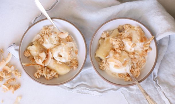 Warm Banana Sundaes with Coconut Crumble | Pamela Salzman