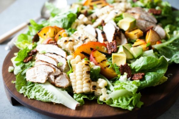 Grilled Summer Salad with Chicken and Spicy Cashew Dressing | Pamela Salzman