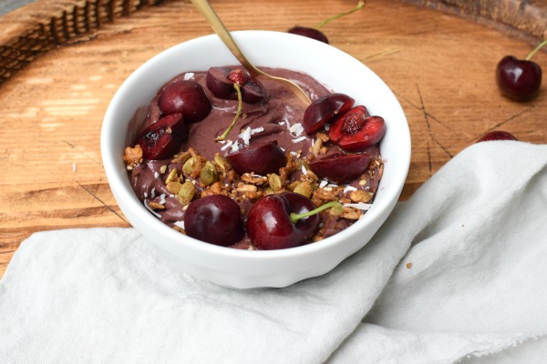 Cherry cacao acai bowl | pamela salzman
