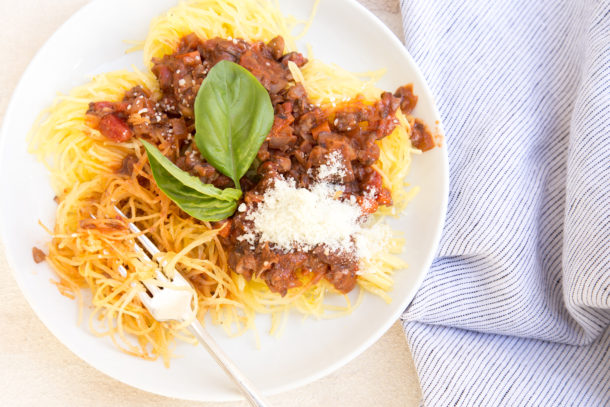 Vegan Bolognese with Spaghetti Squash | Pamela Salzman