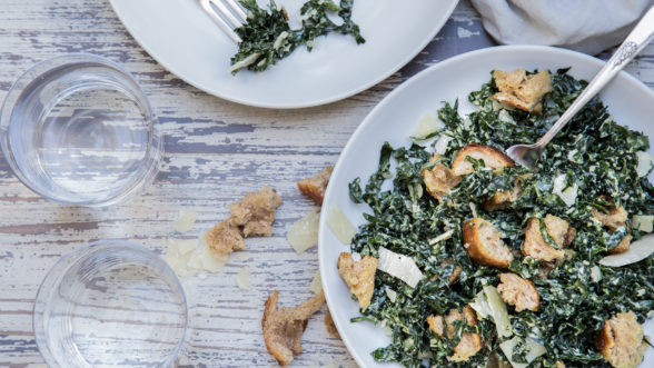 Vegetarian Kale Caesar Salad | Pamela Salzman