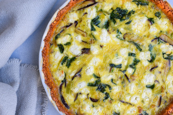 Mushroom and Leek Quiche with Sweet Potato Crust | Pamela Salzman