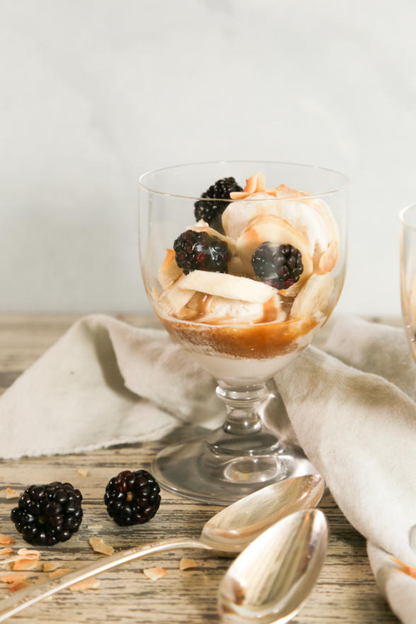 Seasonal Fruit Sundaes with Coconut Dulce De Leche | Pamela Salzman