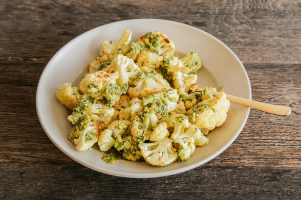 Roasted Cauliflower with Almond-Herb Sauce | Pamela Salzman