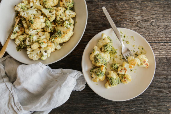 Roasted Cauliflower with Almond-Herb Sauce | Pamela Salzman