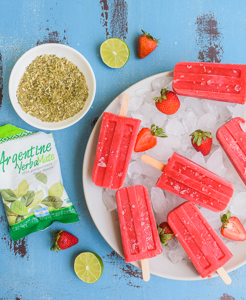 Strawberry Yerba Mate Popsicles | Pamela Salzman