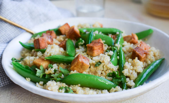 Quinoa Confetti Salad with Sugar Snap Peas & Toasted Pepitas