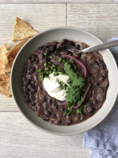 creamy black bean soup | pamelasalzman.com