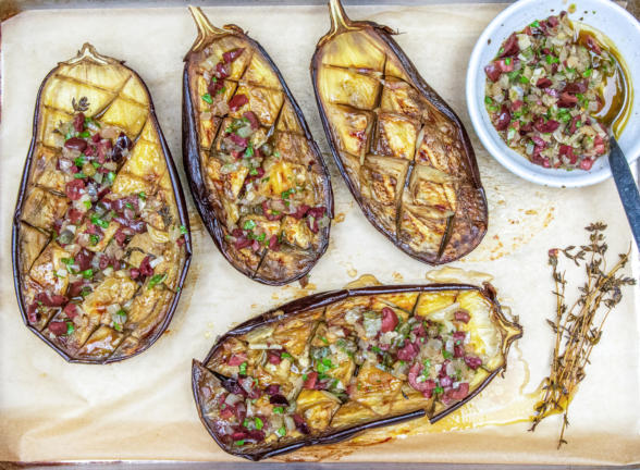 Easy shop baked eggplant