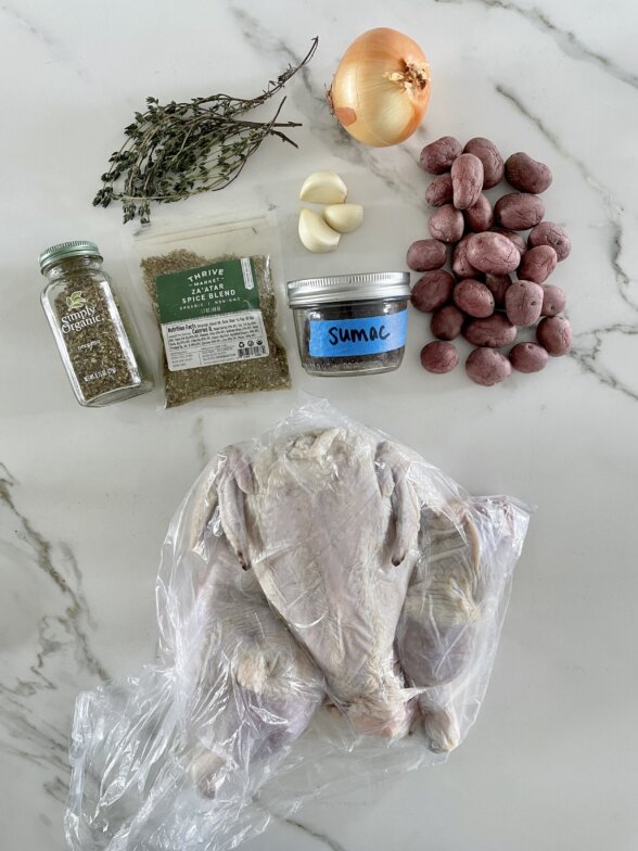 ingredients for roasted lemon sumac chicken